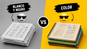 Comparativa de impresión en blanco y negro y color