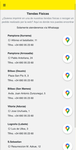 Tiendas físicas de Tu Copistería disponibles en la app